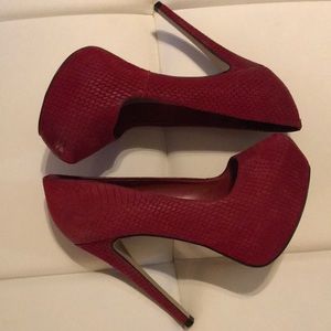 Aldo Red platform stilettos